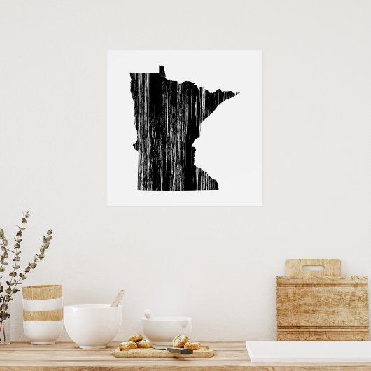 Minnesota Staat Kontur Poster (Küche)