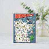 Minnesota Staat Map Postkarte (Stehend Vorderseite)