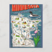 Minnesota Staat Map Postkarte (Vorderseite)