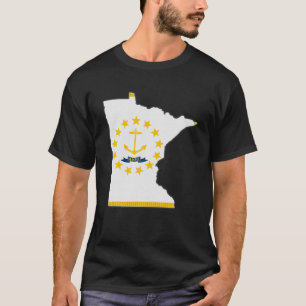 MINNESOTA STAAT MAP RHODE ISLAND RI Flag Roots Men T-Shirt