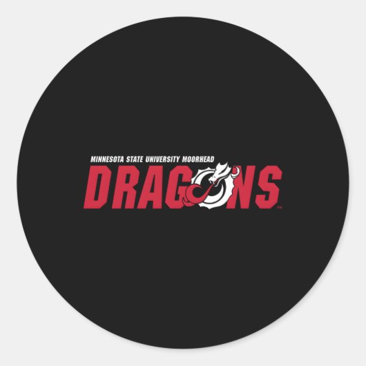 Minnesota Staat Moorhead Dragons Symbol Runder Aufkleber (Vorderseite)