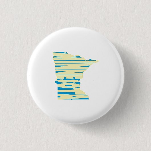 Minnesota Staat Name Word Art Yellow Button (Vorderseite)