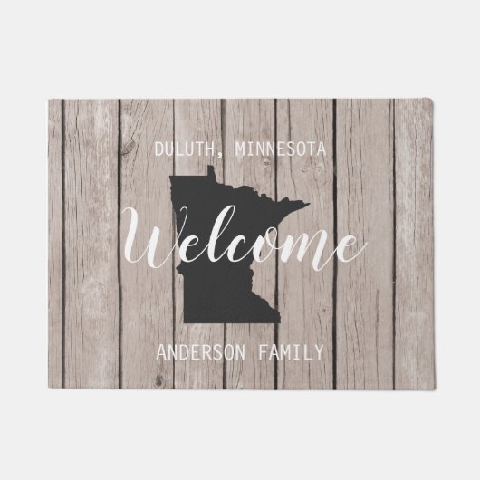 Minnesota Staat Personalisierter Willkommensschau Fußmatte (Vorderseite)