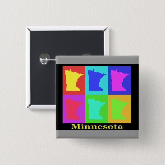 Minnesota Staat Pop Button (Vorne & Hinten)