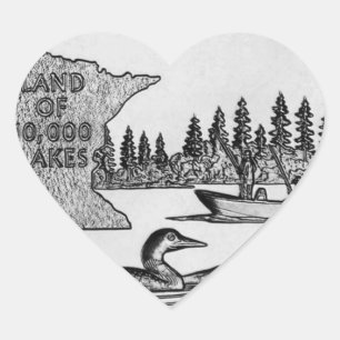 Minnesota Staat Quarter Herz-Aufkleber