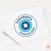 Minnesota Staat Runde: L'etoile Du Nord Patch Runder Aufkleber (Umschlag)