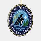 Minnesota Staat Siegel 2024 Keramik Ornament (Rechts)