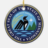 Minnesota Staat Siegel 2024 Keramik Ornament (Hinten)