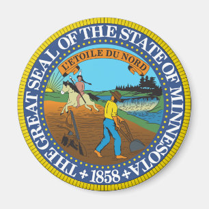 Minnesota Staat Siegel Amerikanische Republik Symb Magnet