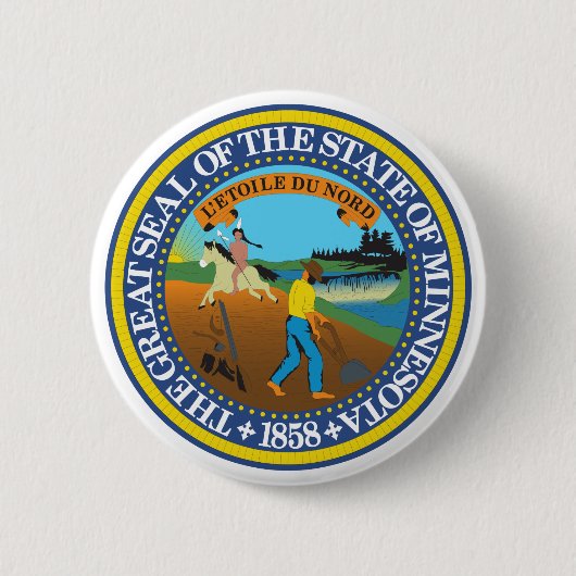 Minnesota Staat Siegel Emblem Button (Vorderseite)
