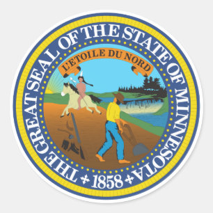 Minnesota Staat Siegel Emblem Runder Aufkleber