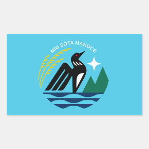 Minnesota Staat Siegel Flag Rechteckiger Aufkleber