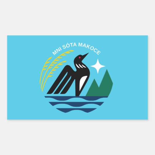 Minnesota Staat Siegel Flag Rechteckiger Aufkleber (Vorderseite)