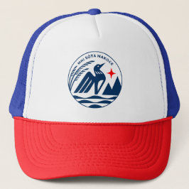 Minnesota Staat Siegel in Blue White & Red Truckerkappe