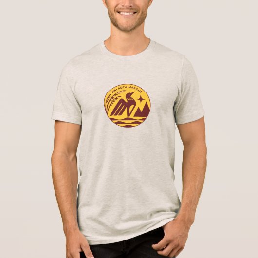 Minnesota Staat Siegel in Gophers Colors Tri-Blend Shirt (Vorderseite)