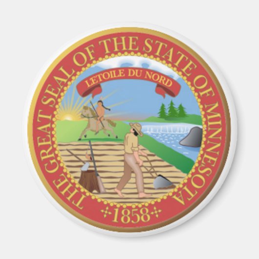 Minnesota Staat Siegel Magnet (Vorne)