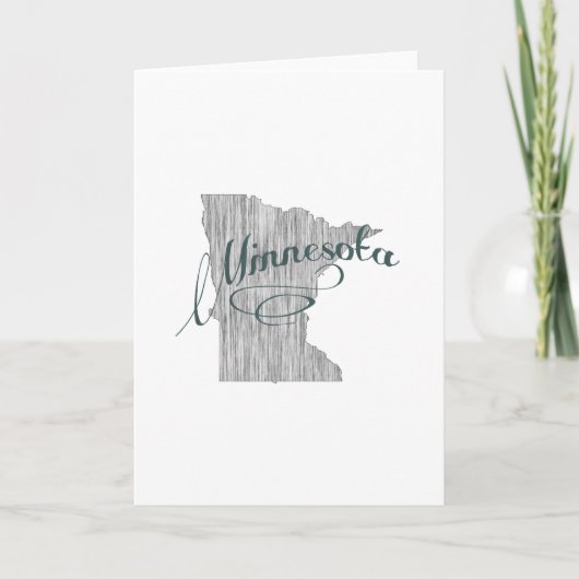 Minnesota Staat Typografie Portrait Gruß Karte (Vorderseite)