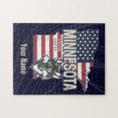 Minnesota Staat United Staaten Map Vintag USA Puzzle (Horizontal)