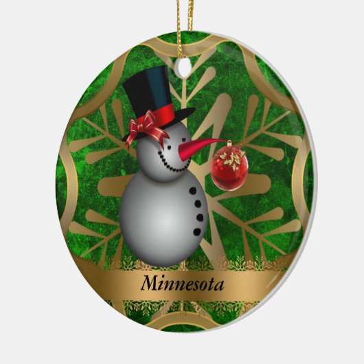 Minnesota Staat Weihnachtsfeier Keramikornament (Links)