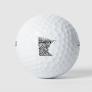 Minnesota Staat Word Cloud Golfball