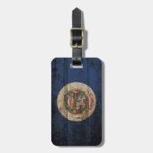 Minnesota-Staats-Flagge auf altem hölzernem Korn Gepäckanhänger (Vorderseite vertikal)