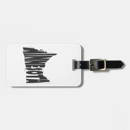 Minnesota-Staats-Namen-Wort-Kunst-Schwarzes Gepäckanhänger