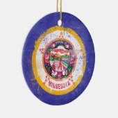 Minnesota-Staatsflagge Keramik Ornament (Rechts)