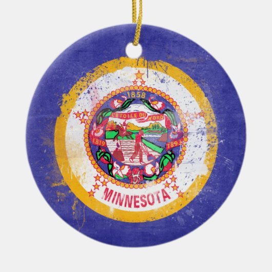 Minnesota-Staatsflagge Keramik Ornament (Vorne)