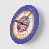 Minnesota-Staatsflagge Runde Wanduhr (Winkel)