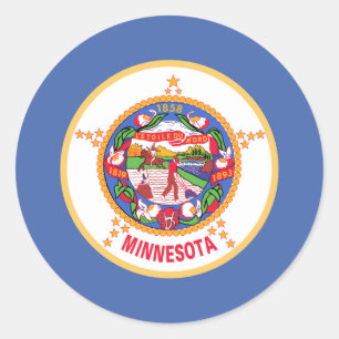 Minnesota Staatsflagge Runder Aufkleber