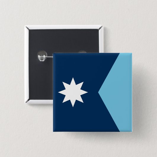 Minnesota Staatsflagge USA Button (Vorne & Hinten)