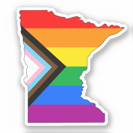 Minnesota Staatsstolz LGBTQ-Progress-Prix Aufkleber (Vorderseite)