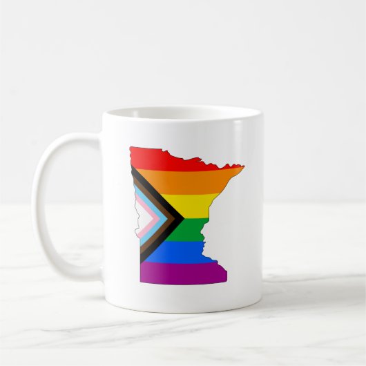 Minnesota Staatsstolz LGBTQ-Progress-Prix Kaffeetasse (Links)
