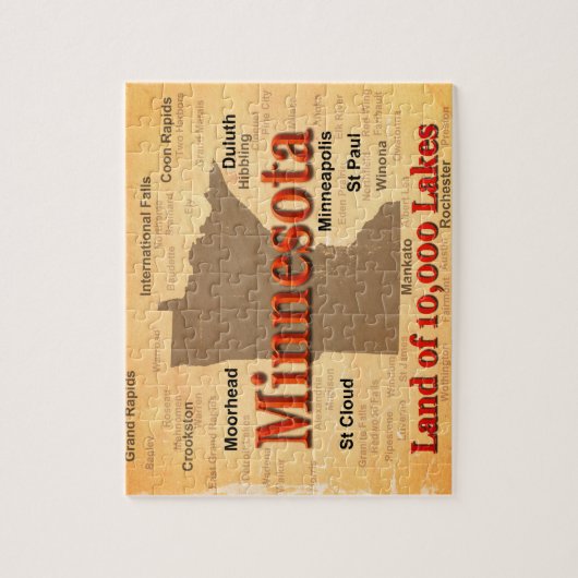 Minnesota Staatsstolz Map Puzzle (Vertikal)