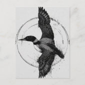 Minnesota-Staatsvogel Seetaucher im Flug Postkarte (Vorderseite)