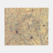 Minnesota-Standardkarte Fleecedecke (Vorderseite (Horizontal))