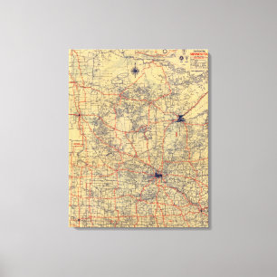 Minnesota-Standardkarte Leinwanddruck