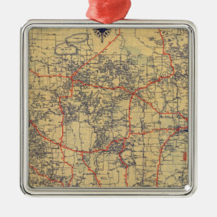 Minnesota-Standardkarte Silbernes Ornament