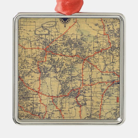 Minnesota-Standardkarte Silbernes Ornament (Vorne)