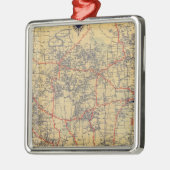Minnesota-Standardkarte Silbernes Ornament (Links)