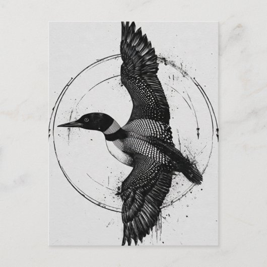 Minnesota State Bird Loon in Flight Postkarte (Vorderseite)