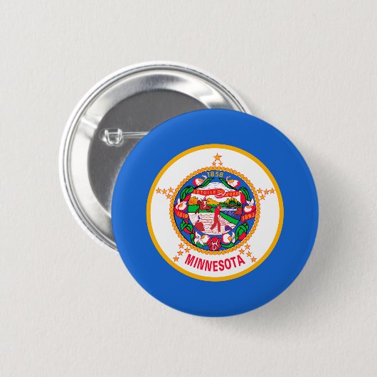 Minnesota State Flag Design Button (Vorne & Hinten)