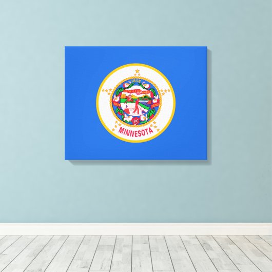 Minnesota State Flag Design Leinwanddruck (Insitu (Holzboden))
