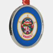 Minnesota State Flag Design Ornament Aus Metall (Rechts)