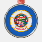 Minnesota State Flag Design Ornament Aus Metall (Vorne)