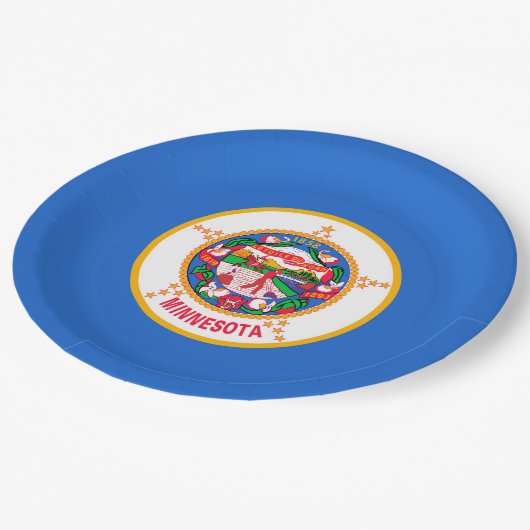 Minnesota State Flag Design Pappteller (Schrägansicht)