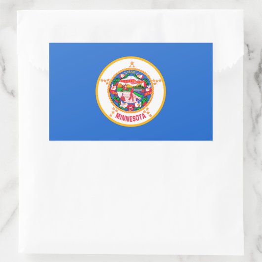 Minnesota State Flag Design Rechteckiger Aufkleber (Tasche)