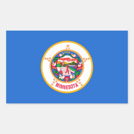 Minnesota State Flag Design Rechteckiger Aufkleber (Vorderseite)