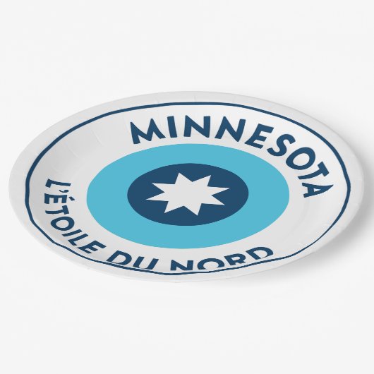 Minnesota State Flag Roundel Pappteller (Schrägansicht)