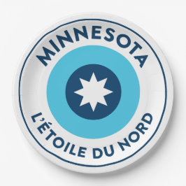 Minnesota State Flag Roundel Pappteller